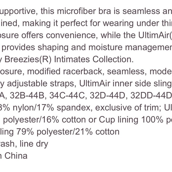 Barely Breezies Front Closure Seamless Modestly Bra - Black - 40D - Picture 5 of 5